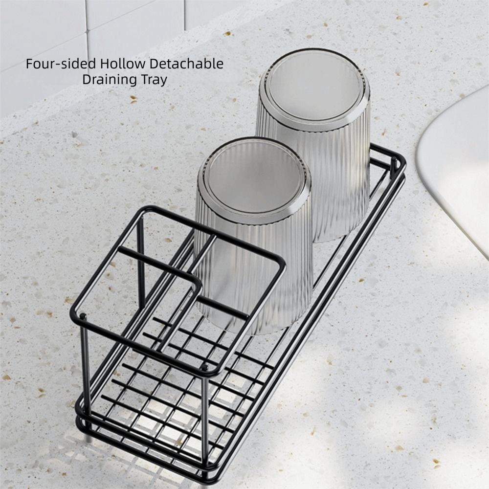 Non-Slip Toothbrush Holder Carbon Steel Electric Toothbrush Stand Toothpaste Shelf Bathroom