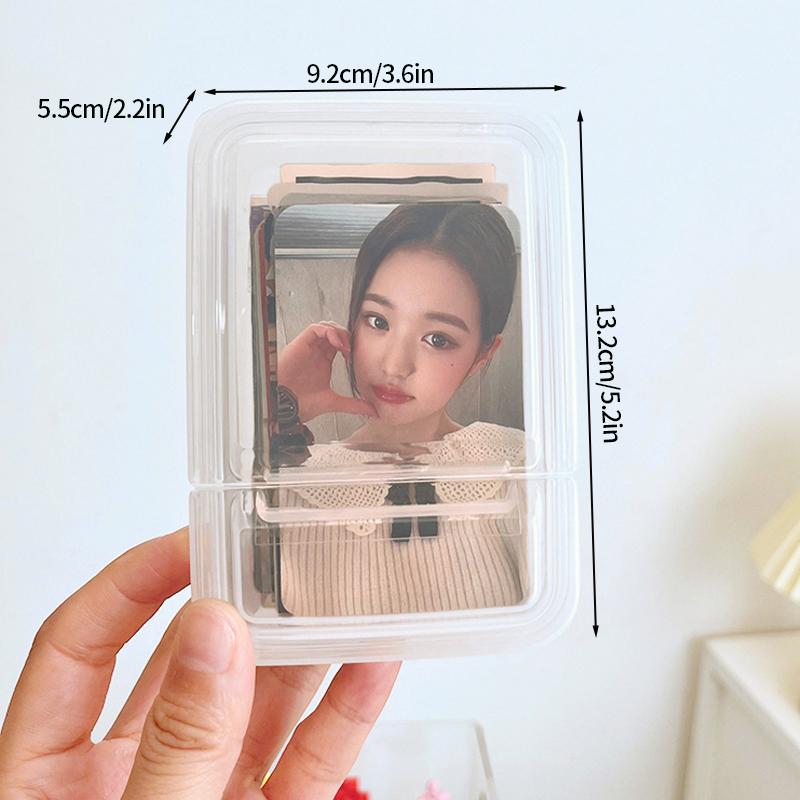 Transparent Plastic Card Storage Box 3 inch Kpop Idol Photocards Storage Case Desktop Organizer Classification Box Stationery