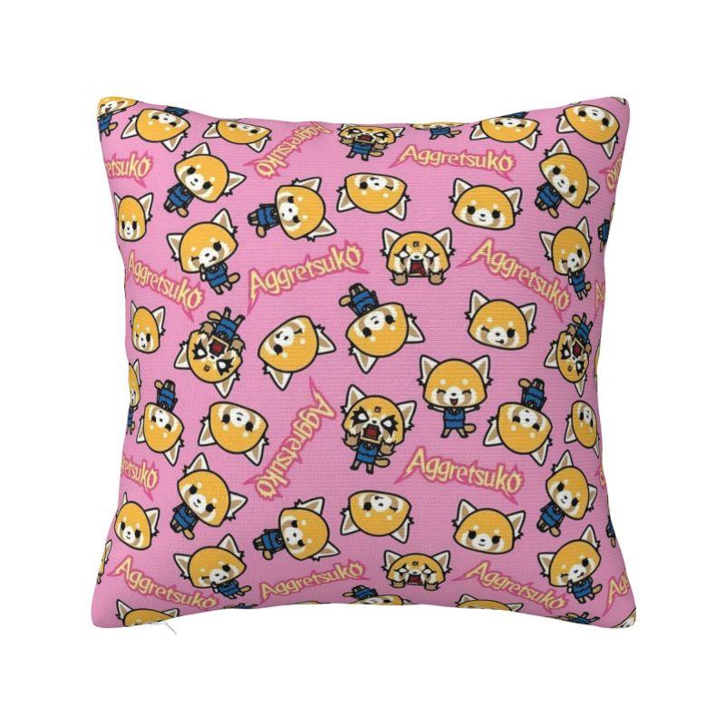 Custom Japan Cartoon Aggretsuko Anime Modern Throw Pillow Cover Bedroom Decoration Chair Cushion