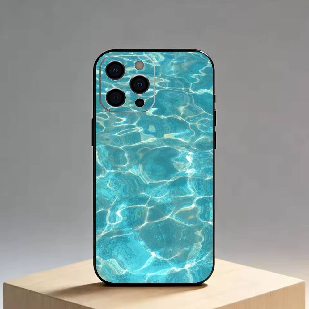 The patterns of seawater   Phone Case For iPhone 17, 16,15,14,13,12,11 Plus,Pro Max, Others Soft Black Cover