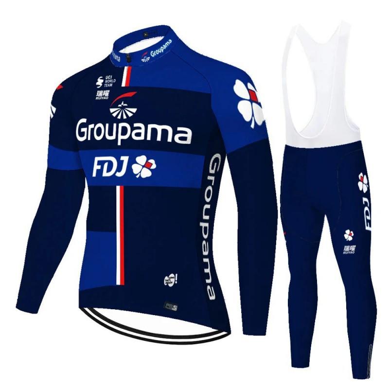 Unisex Long Sleeve Fleece-Lined Cycling Jersey Mountain Road Bikes Wear