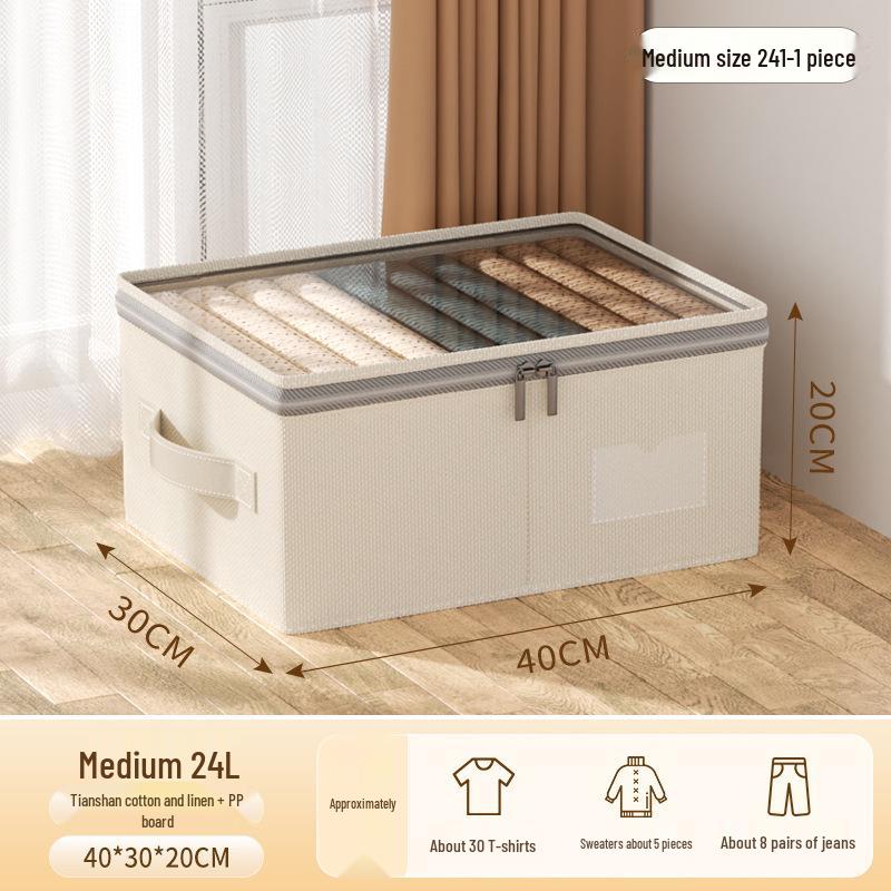 New Tianshan Cotton & Linen Large Washable Storage Box for Clothes