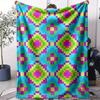 Pixel Art Throw Soft Flannel AC Blanket Lightweight Summer Nap Throw Cozy  Blanket for Sofa Bed Travel Home