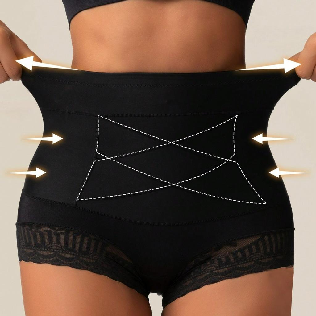 Pantaloncini di sicurezza in pizzo con controllo della pancia a vita alta da donna, mutandine modellanti post-parto, slip boxer sotto le gonne, biancheria intima, shapewear anti-arrotolamento