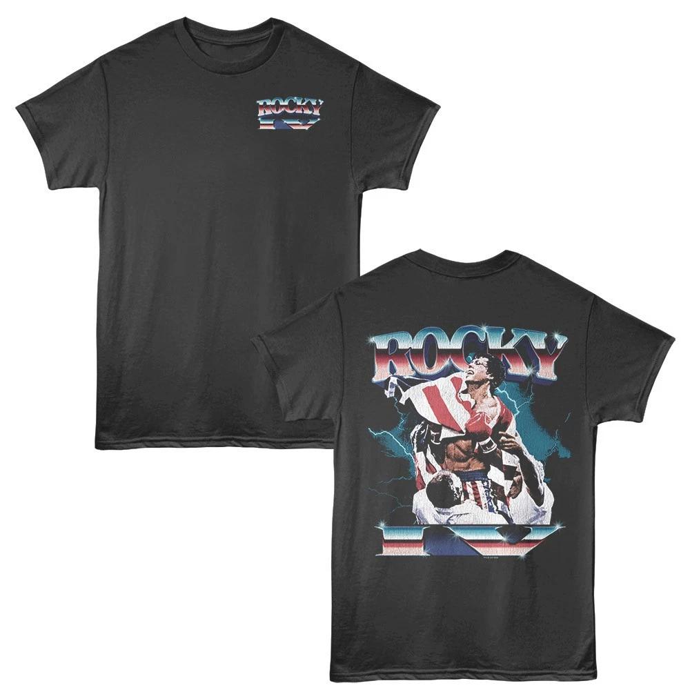 Rocky Movie The New Heavyweight Champ Wrapped In USA Flag Men s T Shirt 2XL