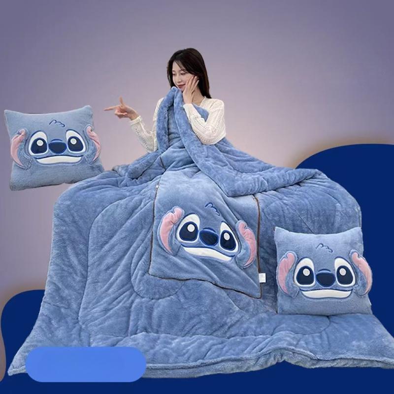 Thickened polar fleece pillow quilt nap two-in-one warm cartoon car dual-use office cushion quilt 40*40cm open 105*145cm