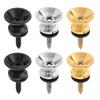 Metal 6pcs Guitar Strap Lock Buttons Gold Silver Black Acoustic Electric Ukulele Secure Heavy Duty