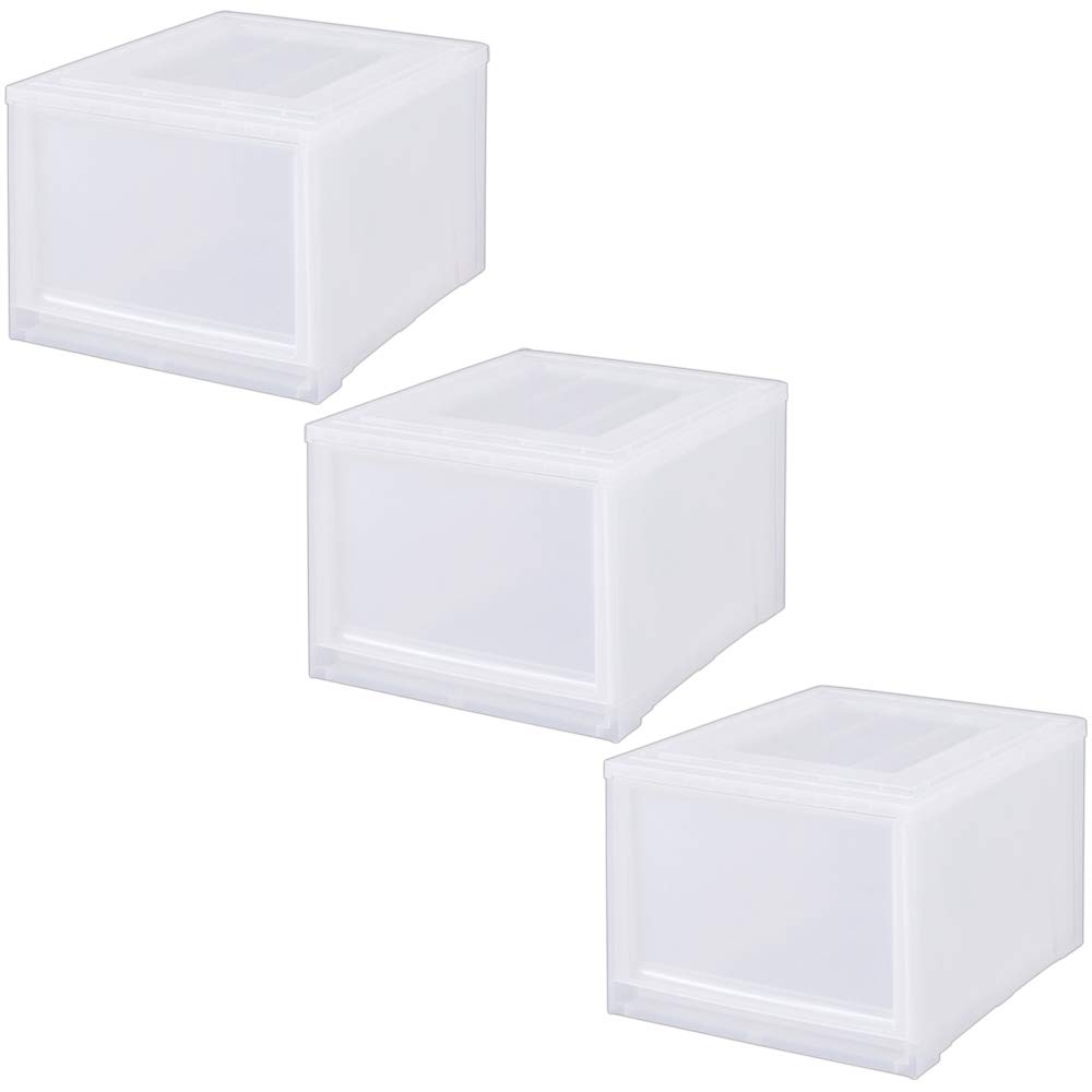 Iris Ohyama Storage Case Natural MD Size Closet Set of 3 (Deep) Walk-in MBC-MD