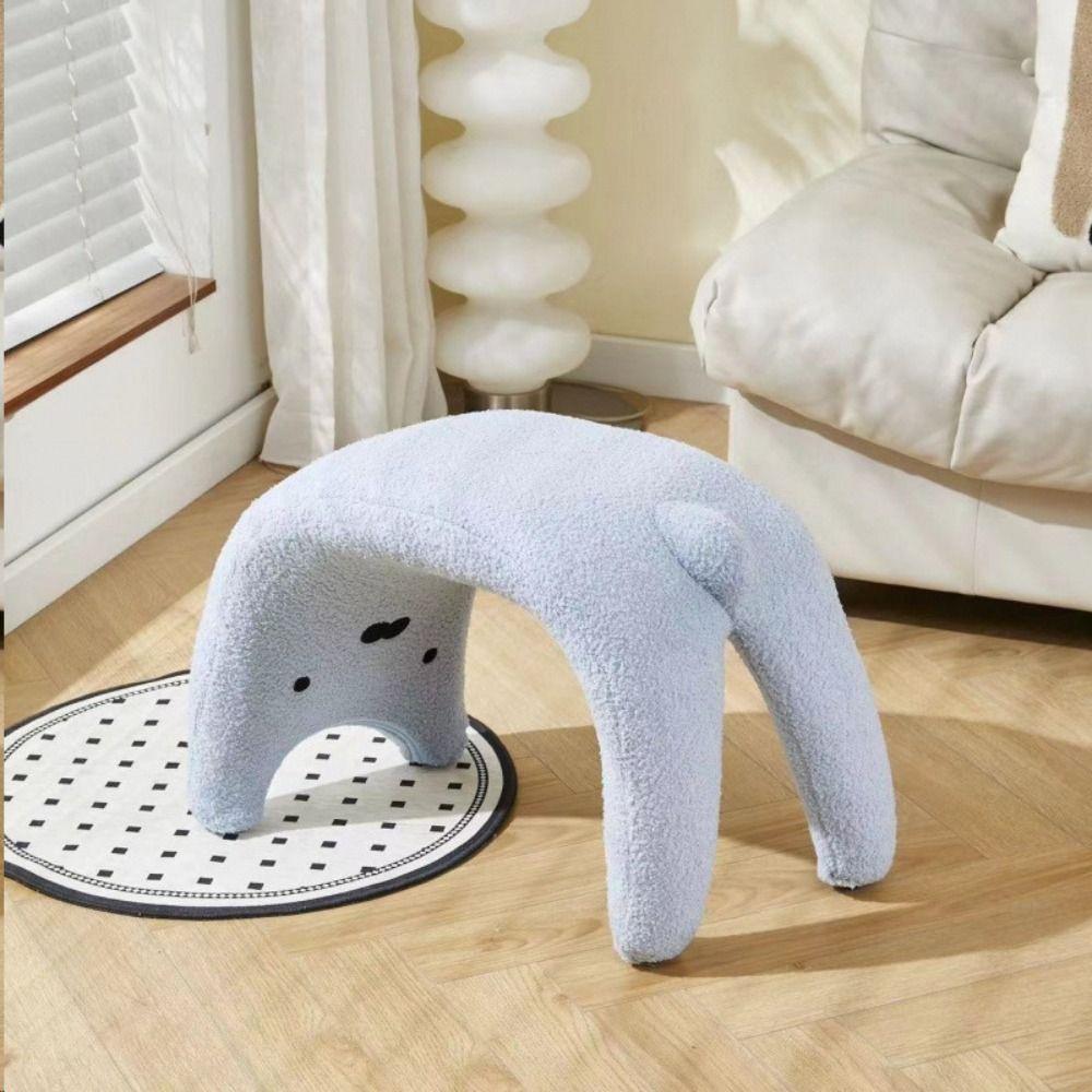 Armless Dressing Chair Plush Shoe Changing Stool Cream Style Makeup Stool  Makeup Room