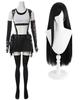 [NSPSTT] Tifa Cosplay Fighting Suit, FF7 Cosplay Costume, Event Costume, Tifa Costume with All Accessories (Tifa Fighting Suit with Wig, LLL)