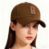 Khaki Vintage Látková Etiketa Baseballová Čepice pro Muže, Trendy a Univerzální, Stínící Čepice s Kšiltem Duckbill, Ležérní Měkká Vrcholová Čepice, Lichotivá pro Fa