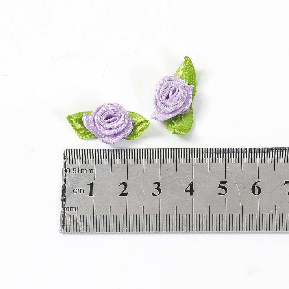 30/80Pcs Mini Rose Artificial Flowers Heads 2cm Buds Fabric Flower Wedding Decoration Craft Supplies Ribbon Bow-Knot Gift Decor