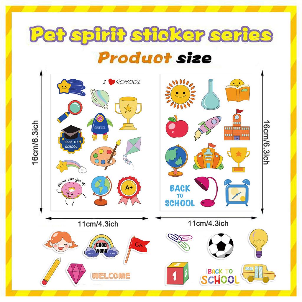 8 Cartoons Season Rewards Collage Group Stickers Handicraft Waterproof Matching Decoration Stickers DIY