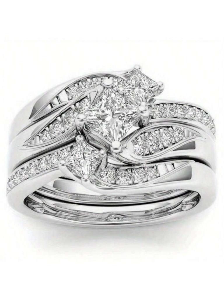 Hot Sale In Europe and America Couple Ring Trend Fashion Women's Three-piece Men's Stainless Steel Ring