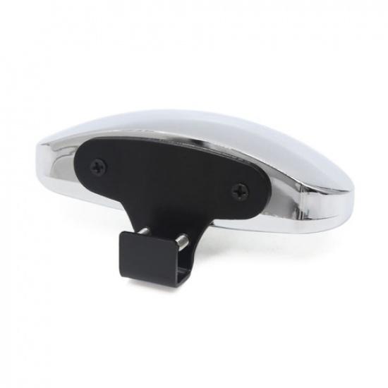 Silver Tone Universal Car Wide Angle Half Oval Rear View Blind Spot Mirror