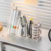 Large Capacity Acrylic Pen Holder - Multi-Function Transparent Divided Storage Box, Desktop Stationery Organizer