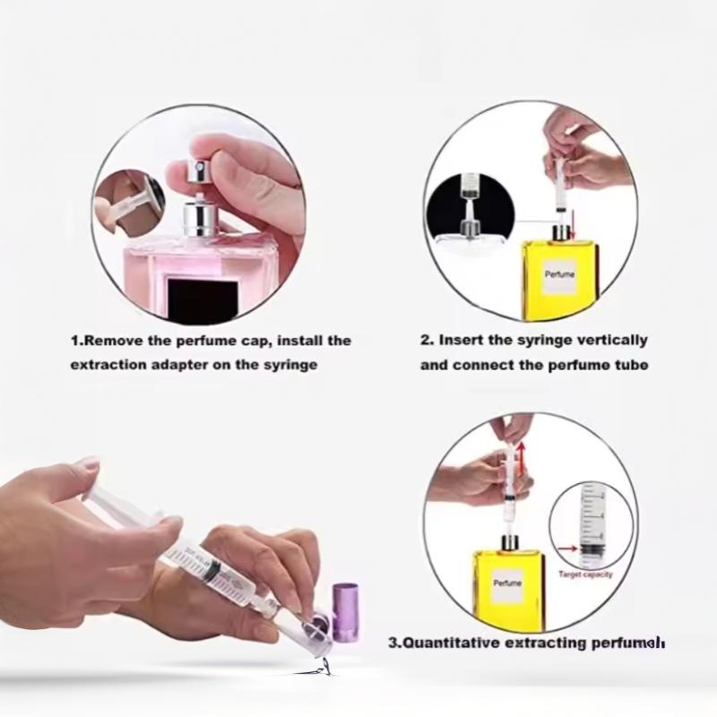 Clear Syringe Perfume Dispenser No Spillage Accurate Refill Tool Food Grade Material for Perfume Sample Transfer Use