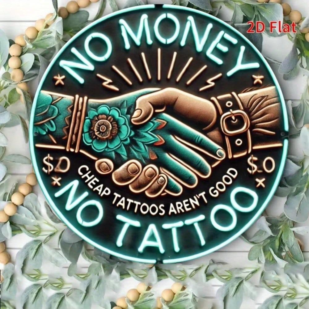 Metal Sign Tattoo Studio Decor Neon Style Art for Shop Wall Display
