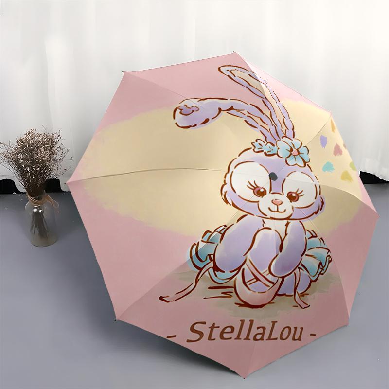 1pc StellaLou's Whimsical Garden Cartoon Umbrella, Portable 3-Fold Compact Umbrella, Suitable for Camping, Hiking and Travel, Ideal Easter B