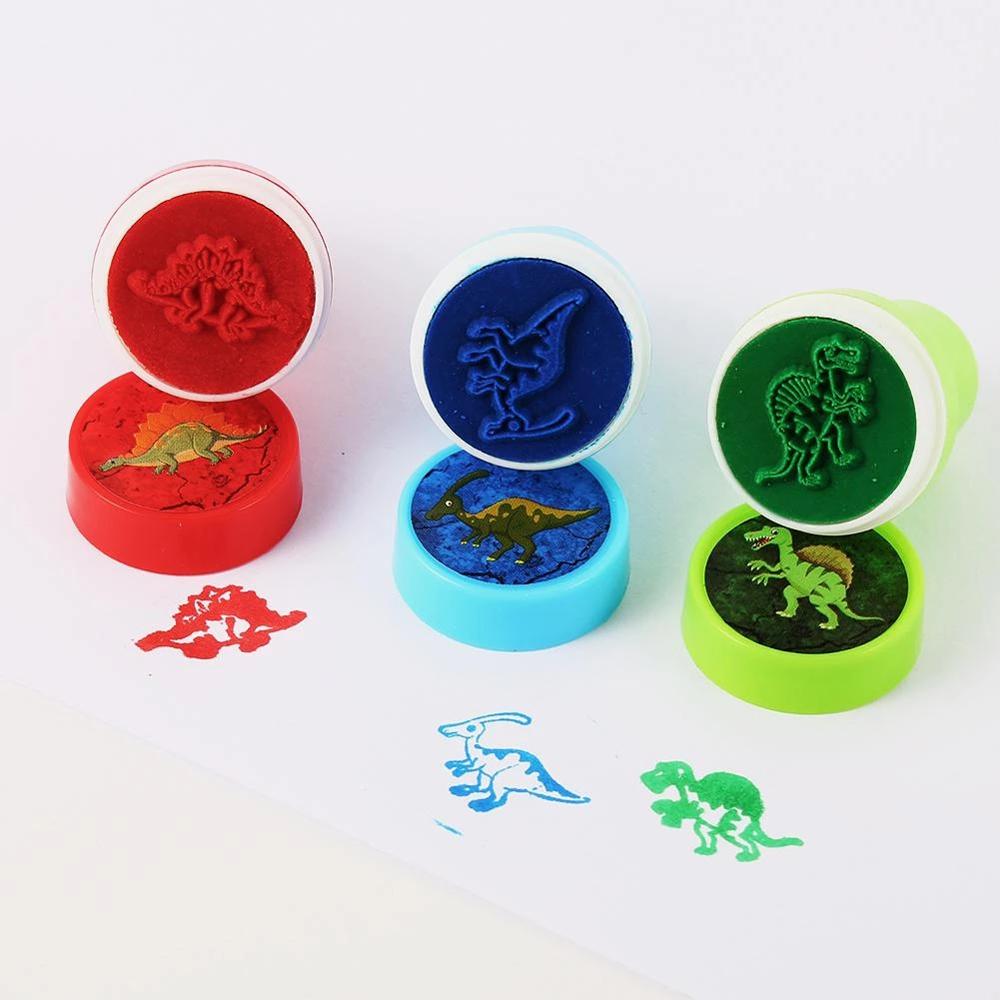 Toy Scrapbooking Panda Scrapbook Round Dinosaur Stamps Cartoon Stamp Rubber Stamps Kids Stamp