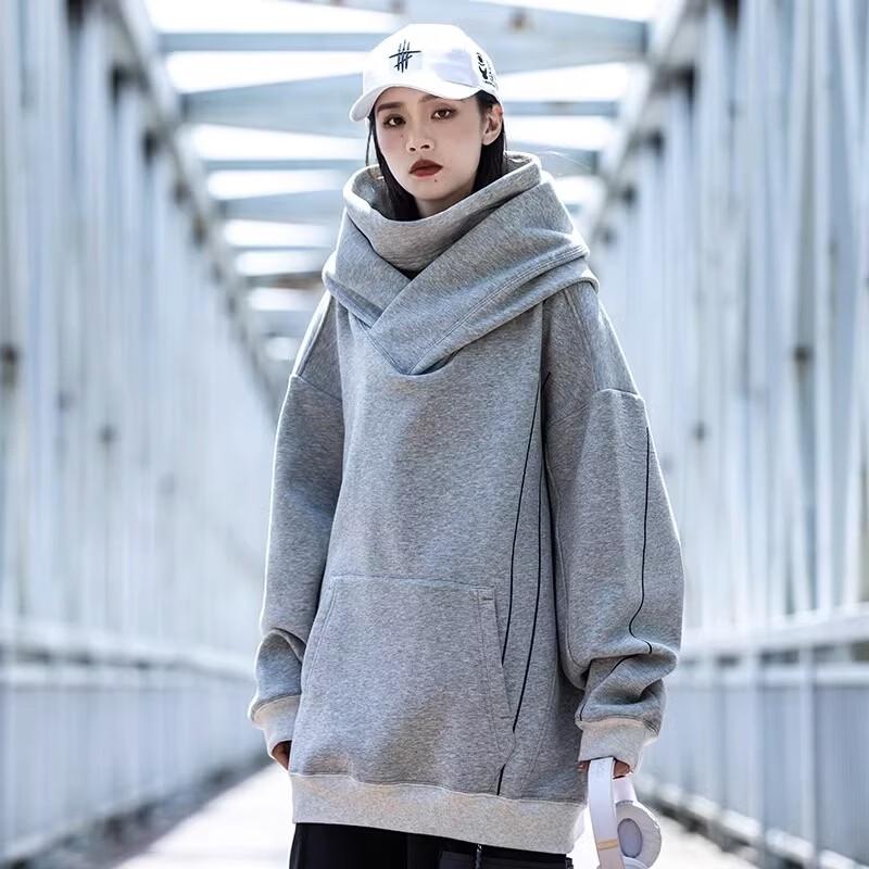 AOGZ Guochao Unisex Fleece-Lined High-Neck Hooded Sweatshirt