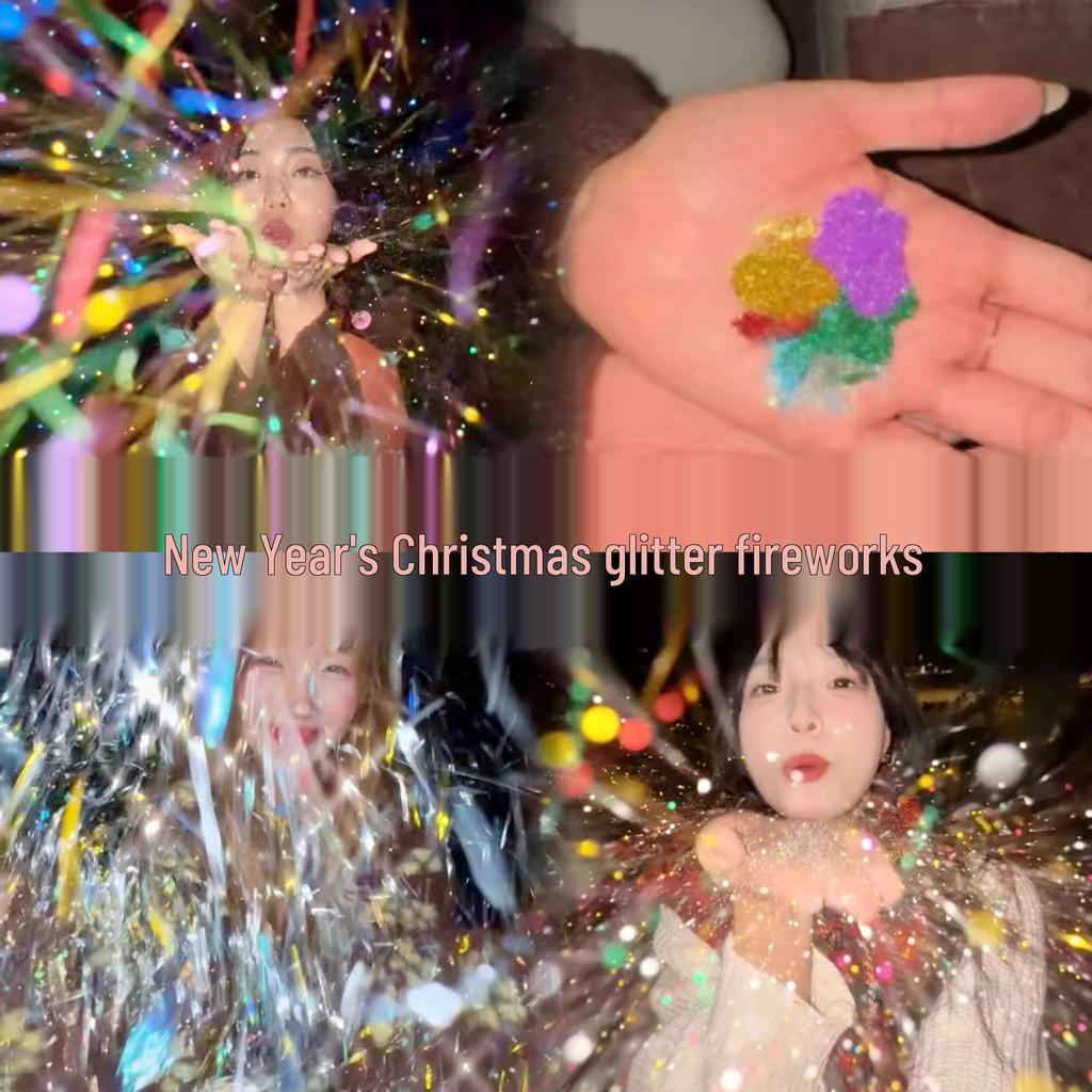 Festliche Glitzer Schneeszene Foto-Requisiten mit silbernem Glitzer