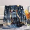 1PC Cute Little Animals Print Flannel Blanket, High Quality Comfortable for All Seasons, Home Decor, Warmth and Comfort