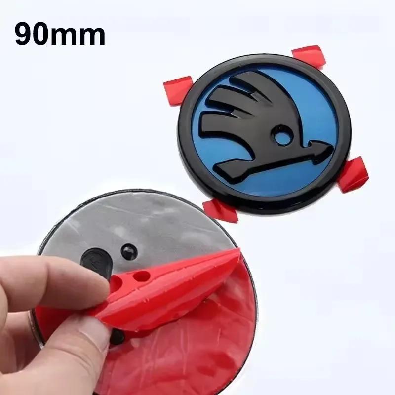 RAPL8 for SKODA 8cm9cm ABS Car Front Rear Emblem Sticker Rapid Octavia Fabia Laura Superb Kodiaq Karoq Auto Replaced Badge Accessories