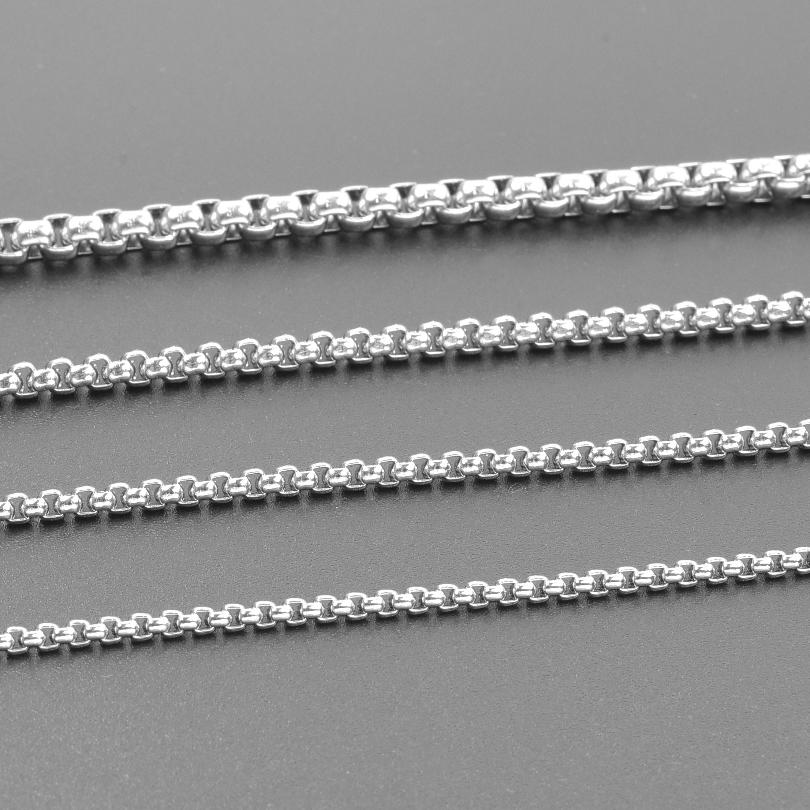 Width 2/2.5/3/4mm Silver Color Stainless Steel Box Chain Necklaces For Women Men Accessories 45/50/60/70/90cm Necklaces Jewelry