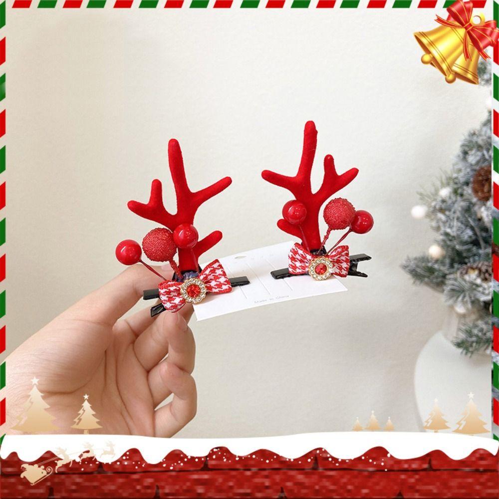 

Kawaii Christmas Hair Clips Hair Accessories Cartoon Barrettes Hair Pin Antler Hairpin Xmas 2