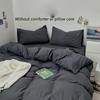 Light luxury style minimalist solid color skin friendly matte bedding set of3 pcs without core, 1duvet cover and2 pillow covers