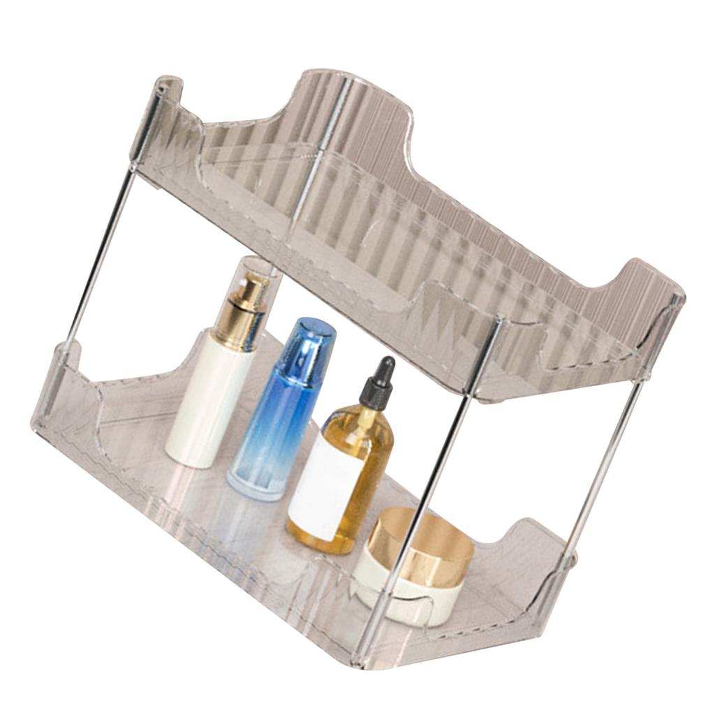 Desk Storage Rack Multipurpose Simple Light Luxury Double Layer Desktop Display Shelf for Home Bathroom
