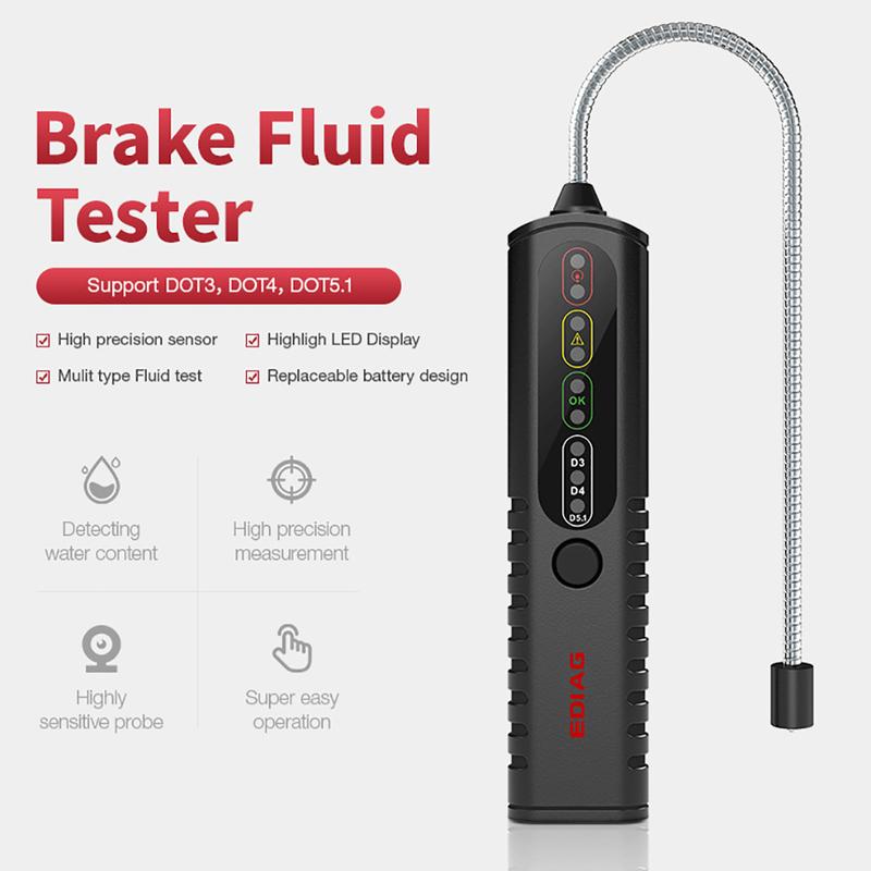 

Auto Brake Diagnostic Tool LED Indicators Hydraulic Oil Moisture Analyzer Brake Liquid Detector Oil Quality Checker for Vehicle