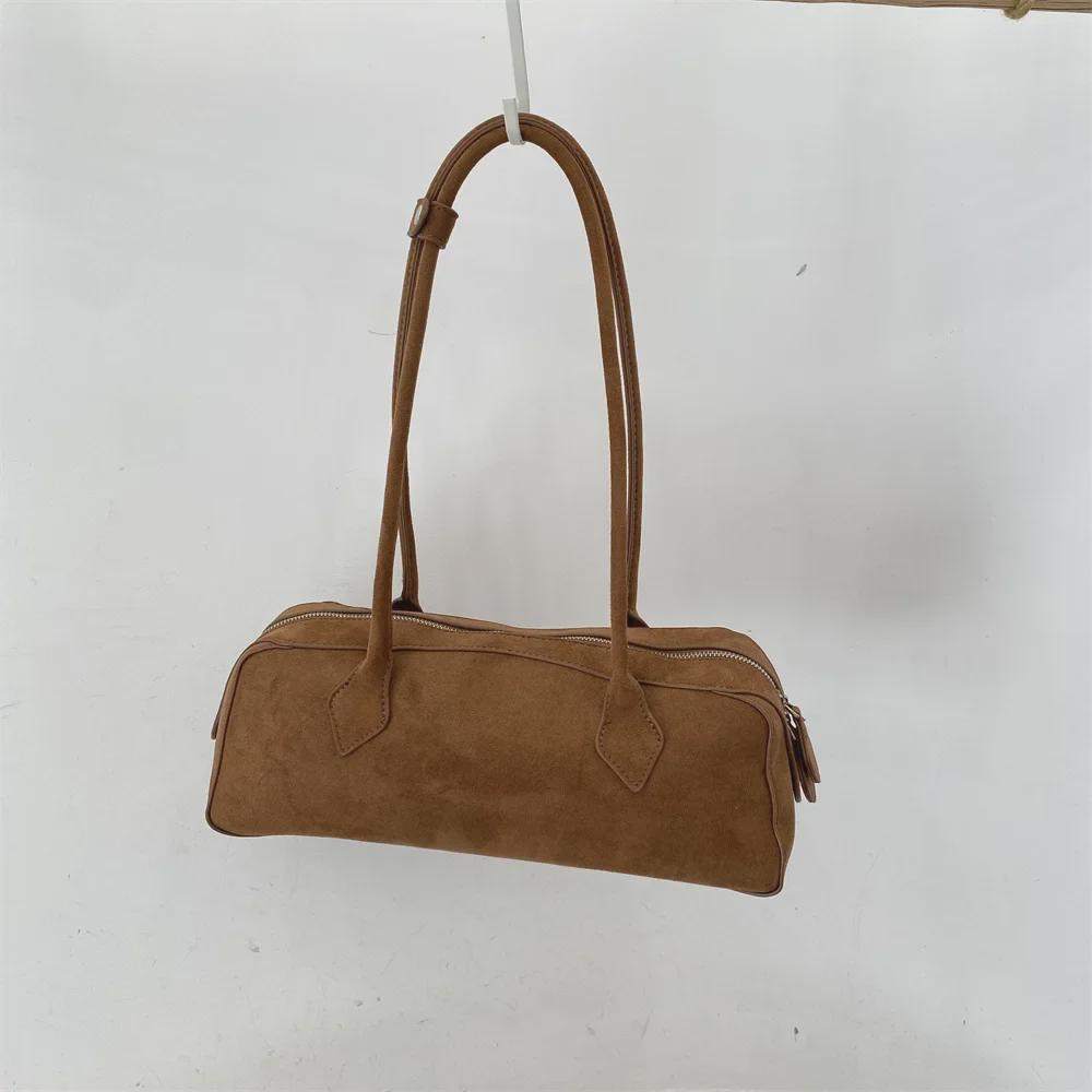 Women's Retro Deerskin Suede Large Capacity Tote Bag - Fashionable Casual Shoulder Handbag