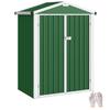 Outdoor Garden Shed 1.1 M² 133x87x178 Cm with 2 Hinged Doors Gable Roof and Gloves Green