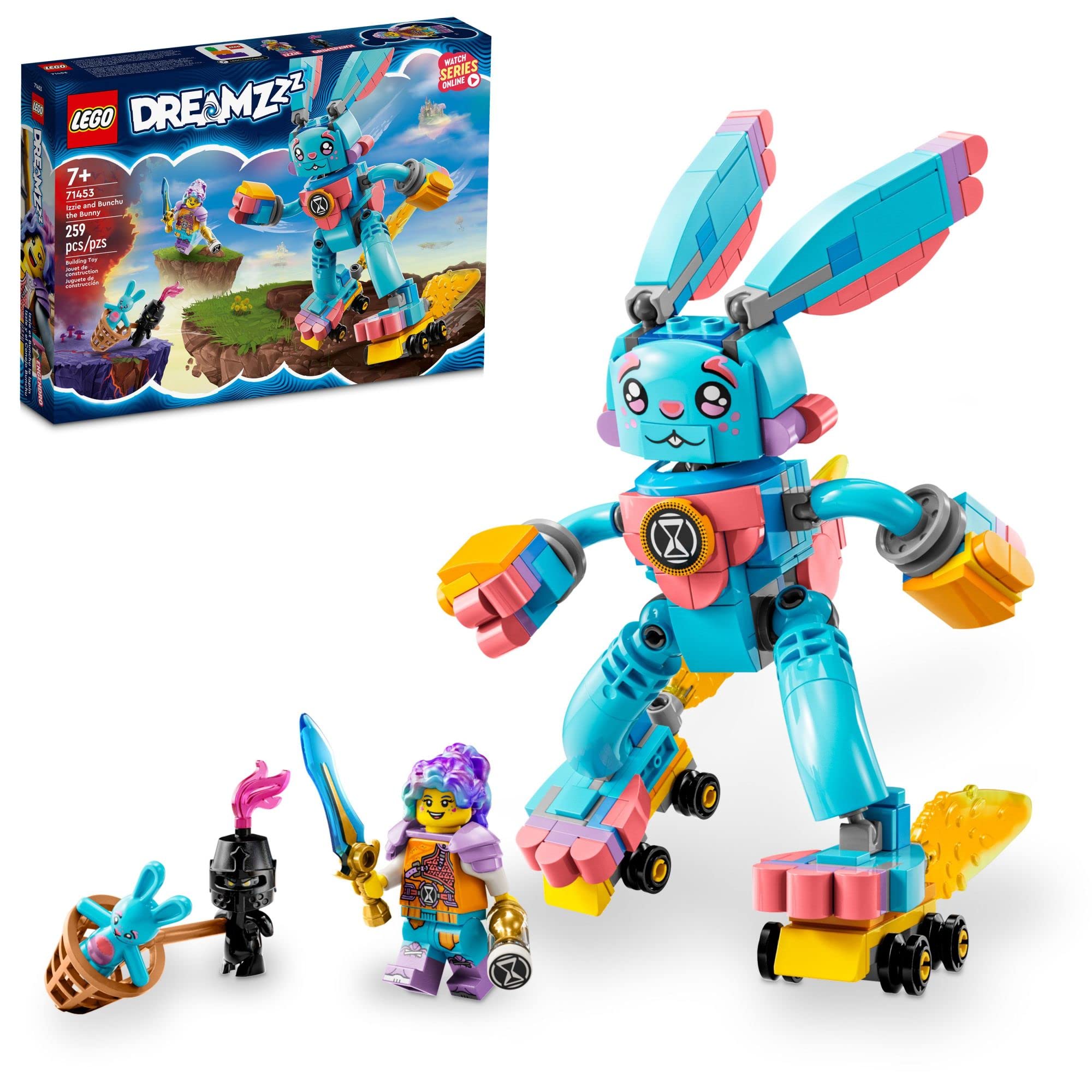 

LEGO DREAMZZZZ Izzy and Bunny Building Toy Set, 2 Building Options, Includes Grimspawn and Izzy Minifigures, Gift for Kids Ages 7 and Up, 71453