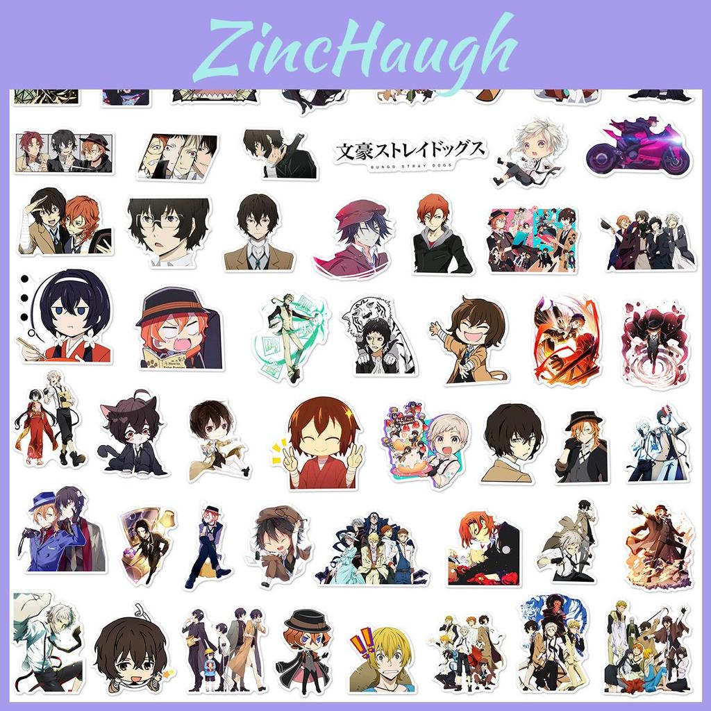 50pcs Bungo Stray Dogs Waterproof Sticker Set For Laptop Suitcase Decor