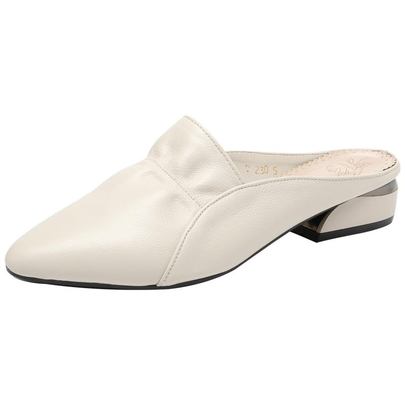 Fashion GKTINOO 2025 Summer Flats Lady Sandals Slippers Genuine Leather Slip On Pointed Women Mules Outdoor Slipper Shoes Woman Slides