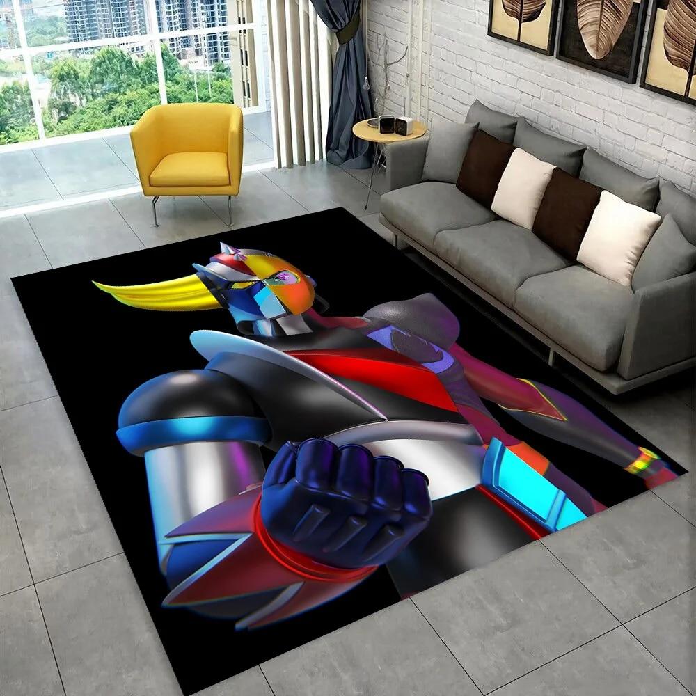 UFO Robot Grendizer Anime Cartoon Area Rug,Carpet for Home Living Room Bedroom Sofa Doormat Decor,kid Play Non-slip Floor Mat 3D