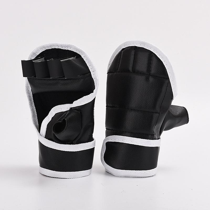 Half Finger Boxing Training Gloves Black 1 /2Pair Fingerless Gloves For Combat Fitness Exercise Anti-Slip Sports Boxing Gloves