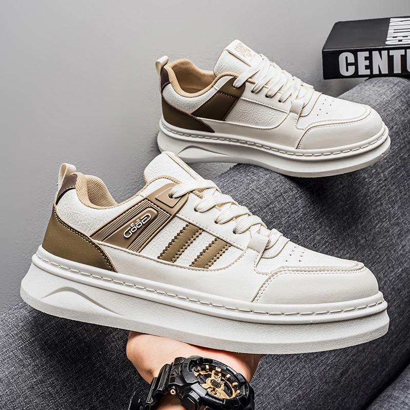 2025 new autumn men's sports and leisure trendy shoes breathable versatile low-top shoes thick baseplate shoes