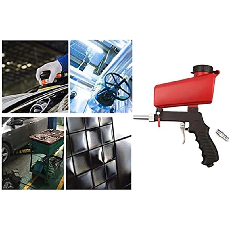 90psi Portable Gravity Pneumatic Sandblaster Gun Lightweight Aluminium Handheld Blasting Machine Gravity Adjustable Tool