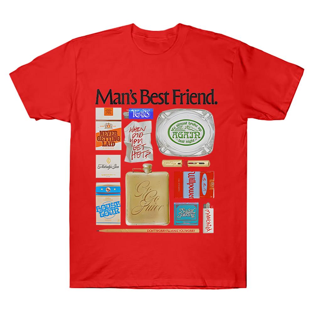 

Man s Best Friend Object T-Shirt Summer Women T-shirts Y2k Short Sleeves Cotton Tops Unisex Clothes XXL красный