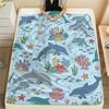 1PC Cute Marine Animals Print Flannel Blanket, High Quality All Seasons, Home Decor, Warmth and Comfort, Perfect for Christmas Gifts