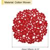 Uxcell Fabric Coasters, 4pcs 4" - Cotton Woven Crochet Doilies, Lace Embroidery Cup Mat with Floral Pattern for Wedding Party Decoration (Red)