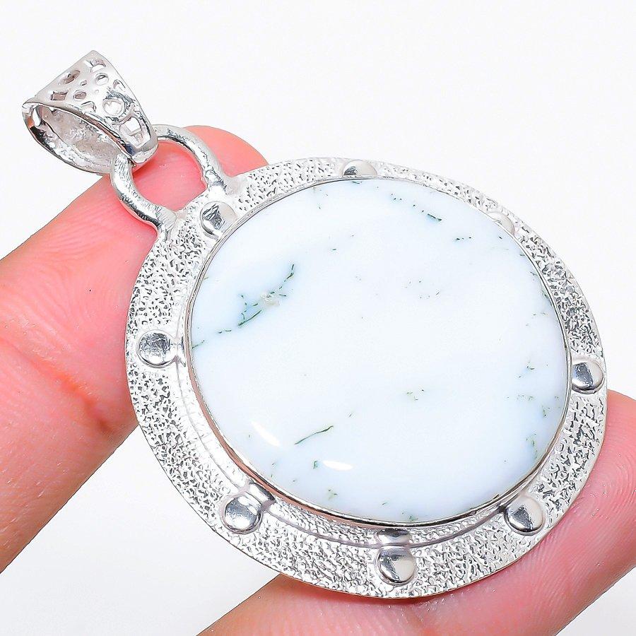 

Tree Agate Gemstone Handmade Ethnic Jewelry Pendant 1.97 SR-3432