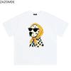 ZAZOMDE Hip Hop Streetwear Fashion Dalmatian Dog Pattern Tshirt Unisex Summer Loose Short Sleeve Trendy Aesthetic Casual Tops
