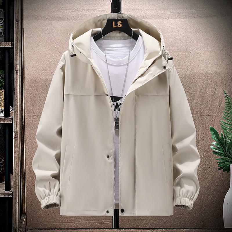 

Men s 2023 Autumn Plaid Waterproof Windproof Hooded Casual Jacket M хакі