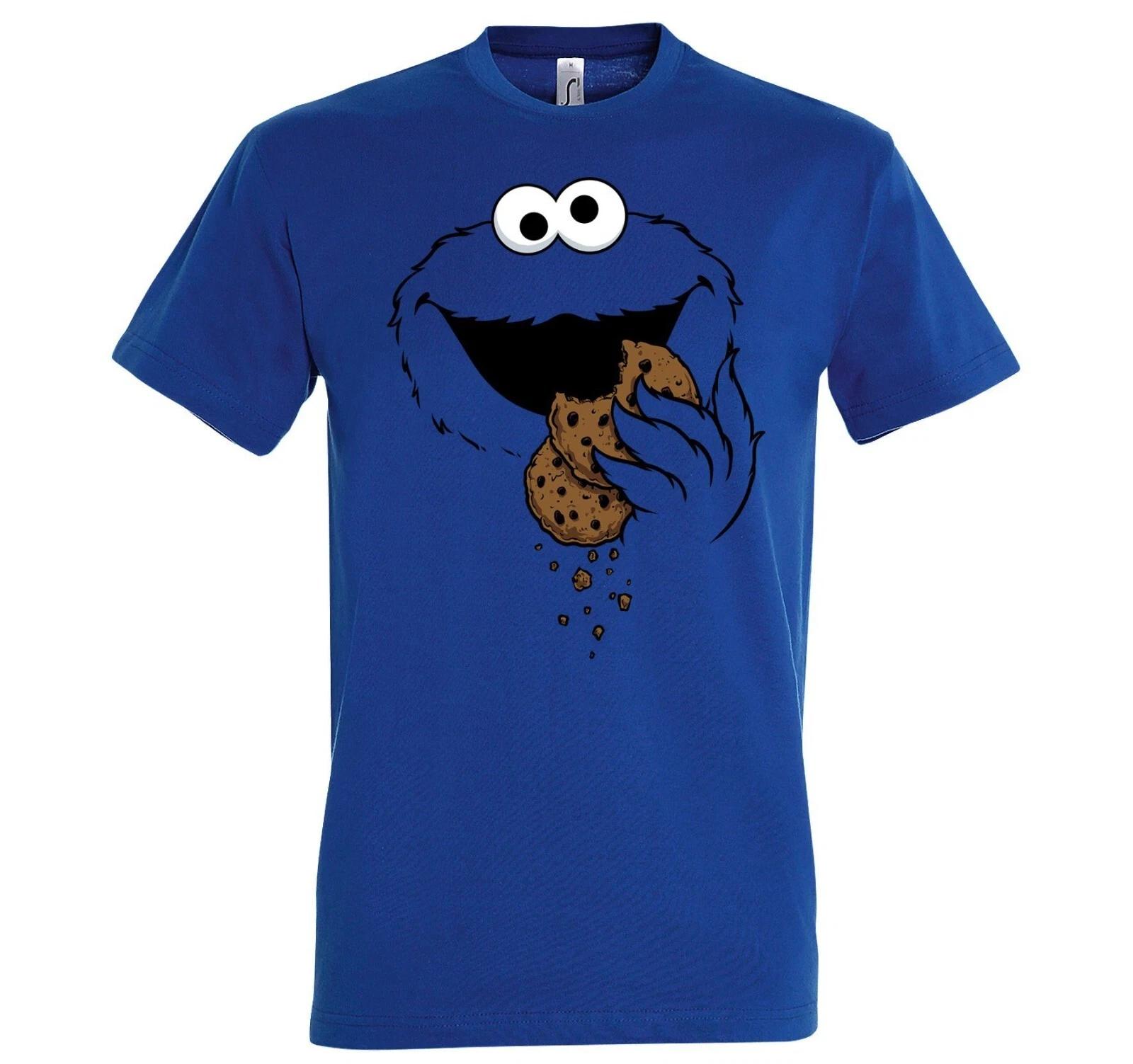 Youth Designz Cookies Monster Mens T-Shirt Print Logo Funny Fun Cookie Crumbs L