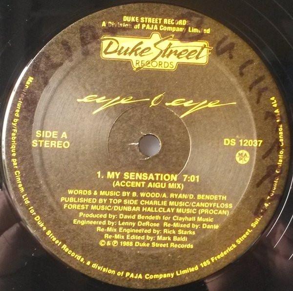 

12inch Record EYE EYE My Sensation DS12037 Duke Street Rec 1988 Canada Rock Used